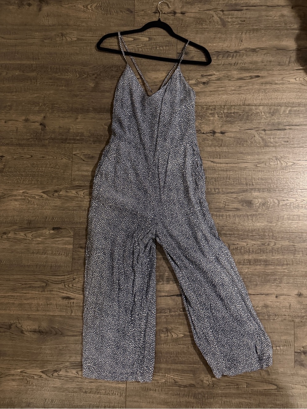 GAP Blue Printed Spaghetti-Strap Jumpsuit